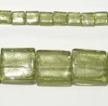  20 mm squares foil strand olive(20 beads)