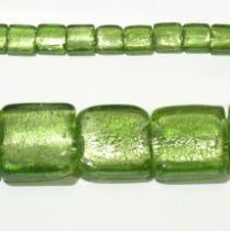  20 mm squares foil strand peridot(20 beads)