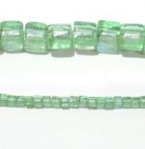  8mm Cubes Foil Strands Light Green(51 beads)