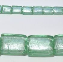  15x20mm Rectangles foil strand Light Green(19-20beads)