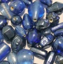  Mix Glass Beads Trans  Blue