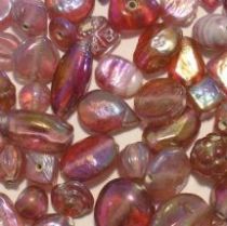  Mix Glass Beads Rainbow-Pink