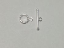 Sterling Silver Toggle Clasp-10 mm Ringx 22mm Bar