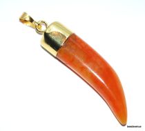 Agate Tooth Pendant W/bail-45-50mm-Orange-OR4