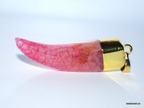 Agate Tooth Pendant W/bail-45-50mm-Pink-P11