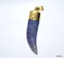 Agate Tooth Pendant W/bail-45-50mm-Purple-PU15