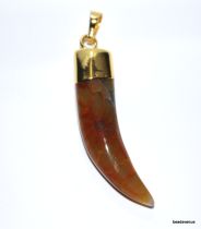 Agate Tooth Pendant W/bail-45-50mm-Topaz-T6
