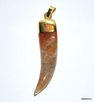 Agate Tooth Pendant W/bail-45-50mm-Topaz-T7