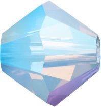 Preciosa® Crystal Bicone Beads Light Sapphire Opal AB 2X