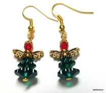 Christmas Earring Swarovski Crystal Kit-Emerald & Lt. Siam