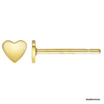 Gold Filled(14k) Heart Earring Post 3.5mm