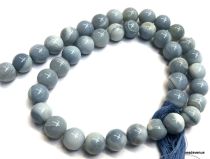 Blue Opal Handcrafted Round Beads -8mm- 33 Cms. Long strand
