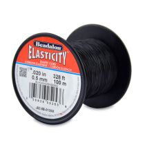 Beadalon Elasticity 0.5 mm- Black - 100 mtr. roll
