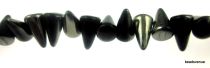 Czech Glass Spike Beads -5x8mm- Jet Chrom