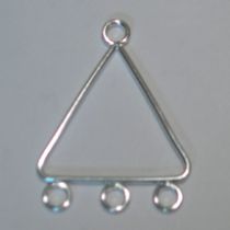  Earring drop(triangle)silver plated(pack of 4pcs.)