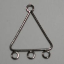  Earring drop(triangle)black nickel plated(pack of 4pcs.)